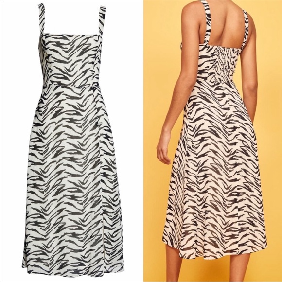 Reformation Nectarine Zebra Print Dress - Picture 1 of 5